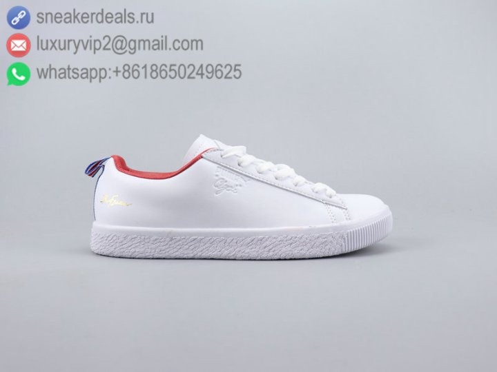 Puma Clyde Core L Foil Jr Men Sneakers White Leather Size 40-45
